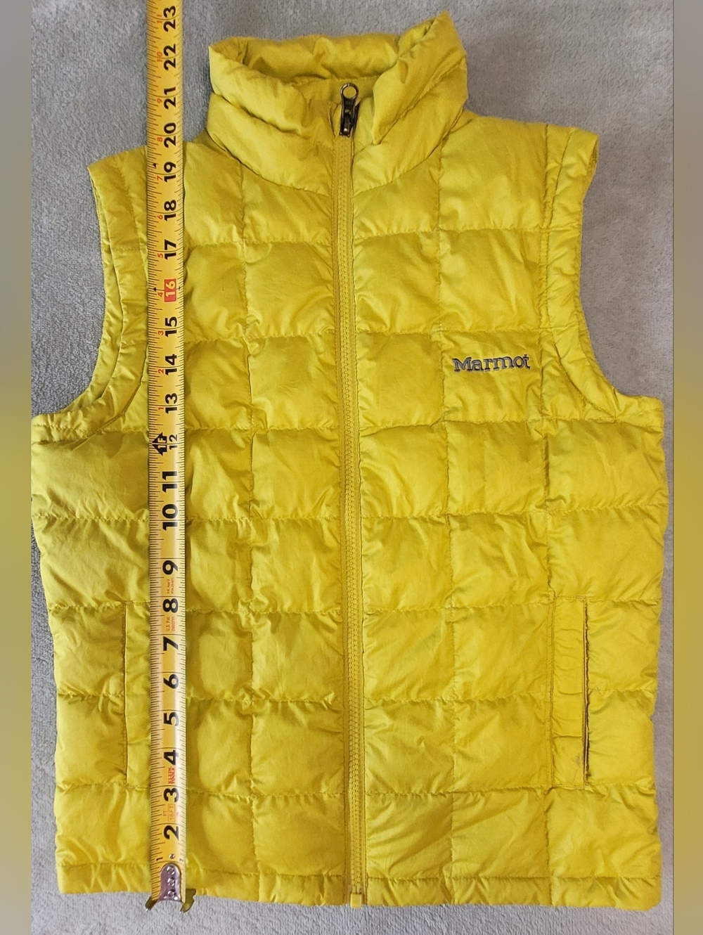 MARMOT Yellow Quilted Down Vest, SIZE M (BOYS/KIDS) - Picture 5 of 8